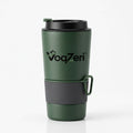 VoqZeri™ Insulated Travel Coffee Mug with Carabiner Clip, Non-Slip Silicone Grip &amp; Leak-Proof Flip Lid – Matte Forest Green