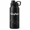 VoqZeri™ Insulated Stainless Steel Water Bottle with Push-Button Spout Lid &amp; Carry Handle – Matte Black Mountain Series