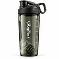 VoqZeri™ 24 oz Protein Shaker Bottle with Whisk Ball – Leakproof Gym Water Bottle with Measurement Markings &amp; Carry Loop (Smoke Green)