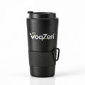 VoqZeri™ Insulated Travel Coffee Mug with Carabiner Clip, Non-Slip Silicone Grip &amp; Leak-Proof Flip Lid, Matte Black